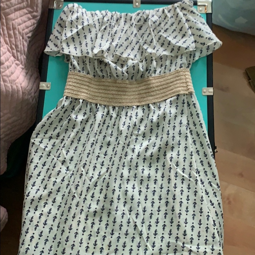 Sleeveless High Low Anchor Dress